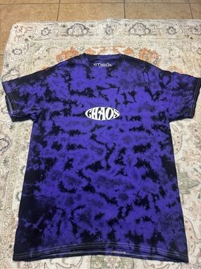 Vitriol Chaos Purple and Black Tie-Dye Logo Tee
